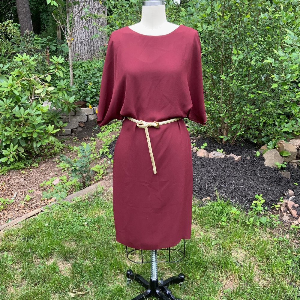 Chic Reiss Wine Dress with Slip Lining Sz 10 M